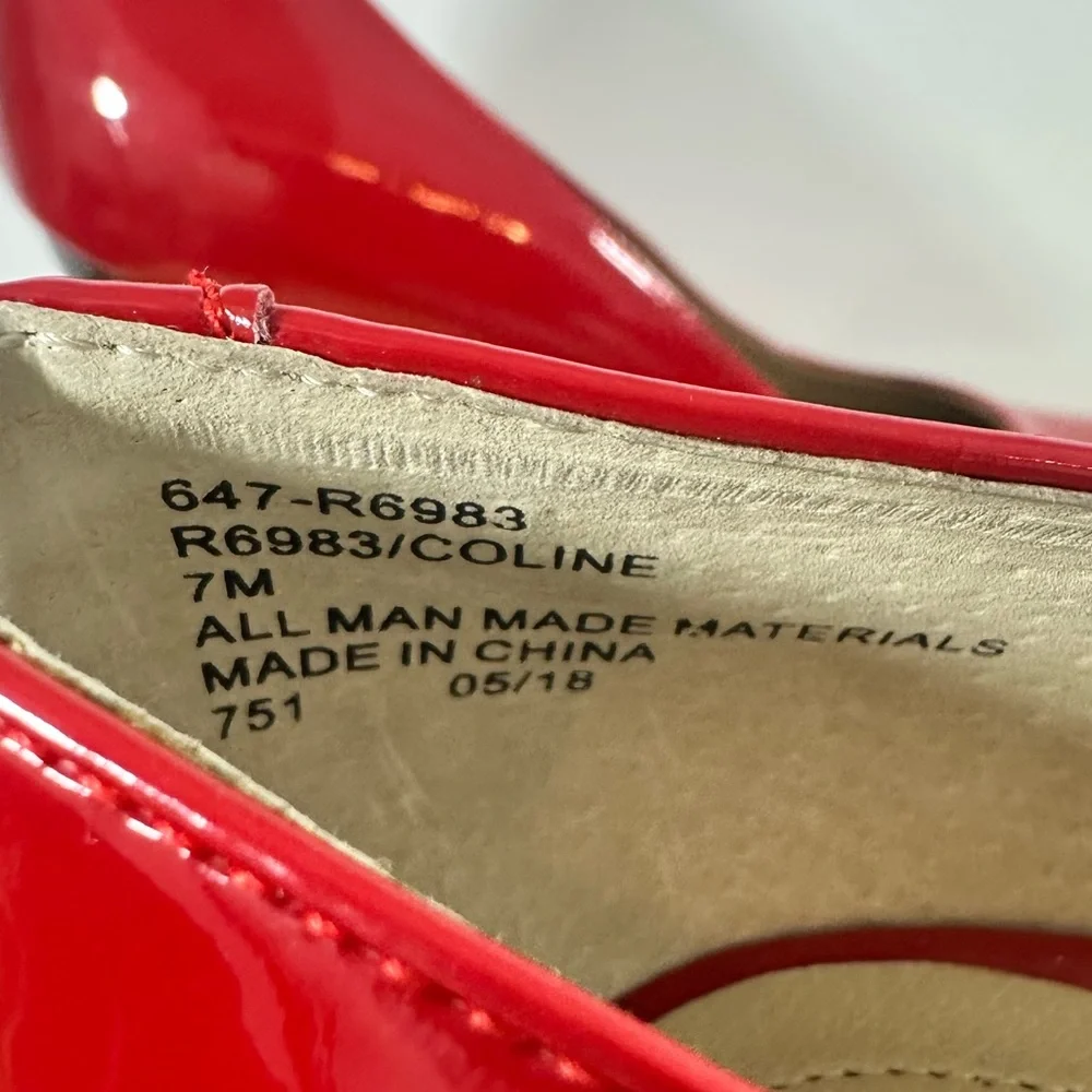 Rialto Women’s Coline Red Patent 3.5” Black Stiletto Heel Pump - Size 7 - Picture 7 of 8